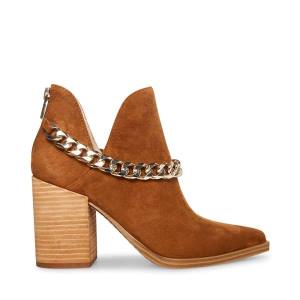 Steve Madden Cedar-c Chestnut Suede Women's Booties Brown | SM-659BC