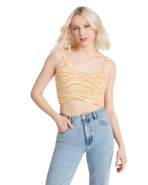 Steve Madden Cozy Knit Tank Women's Tops Orange | SM-831VU