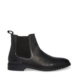 Steve Madden Crawford Leather Men's Boots Black | SM-591TW