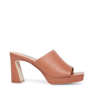 Steve Madden Dedicate Blush Leather Women's Heels Pink | SM-479TV