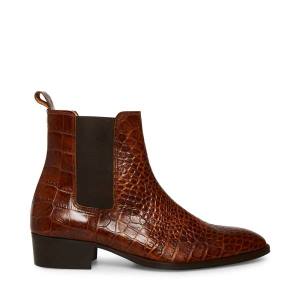 Steve Madden Dex-c Crocodile Men's Booties Brown | SM-098IC