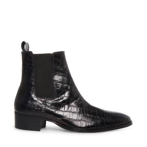 Steve Madden Dex-c Crocodile Men's Boots Black | SM-914GD