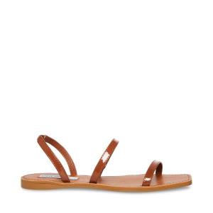 Steve Madden Direct Cognac Patent Women's Sandals Brown | SM-406BR