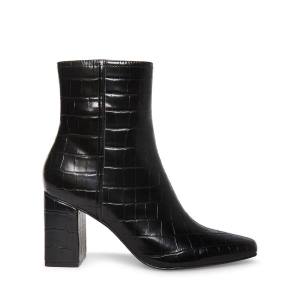 Steve Madden Divine Crocodile Women's Booties Black | SM-671BR