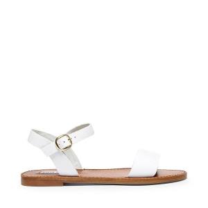 Steve Madden Donddi Leather Women's Sandals White | SM-721BS