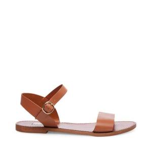 Steve Madden Donddi Tan Leather Women's Sandals Brown | SM-586KN