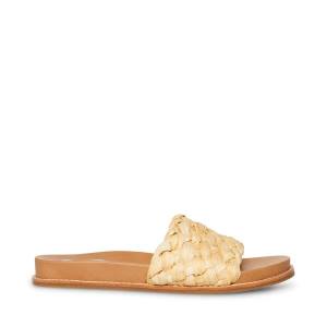 Steve Madden Dua Natural Raffia Women's Sandals Beige | SM-679RM