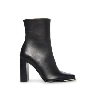 Steve Madden Falcon Leather Women's Booties Black | SM-307RD