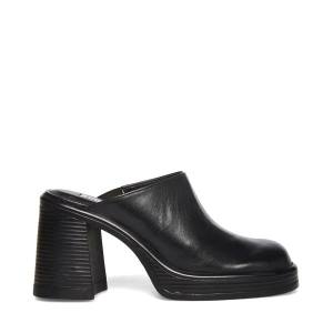 Steve Madden Flirtie Leather Women's Heels Black | SM-907NM