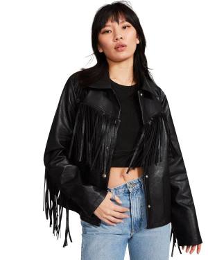 Steve Madden Fringe Women's Jackets Black | SM-275OK