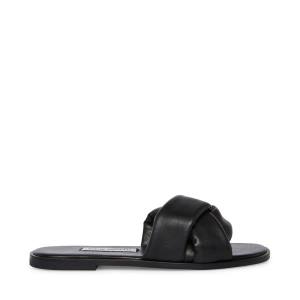 Steve Madden Georgina Leather Women's Sandals Black | SM-604AQ