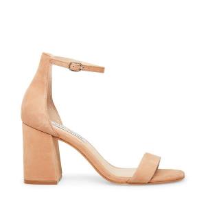 Steve Madden Gracelynn Camel Nubuck Women's Heels Brown | SM-483YU