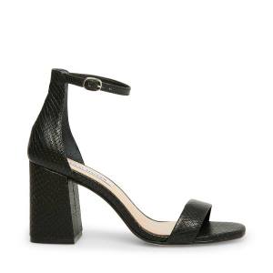 Steve Madden Gracelynn Snake Women's Heels Black Snake | SM-462UR