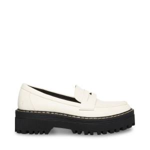 Steve Madden Haazel Ivory Women's Loafers White | SM-536FR