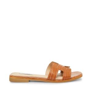 Steve Madden Hadyn Cognac Women's Sandals Brown Multicolor | SM-489BM