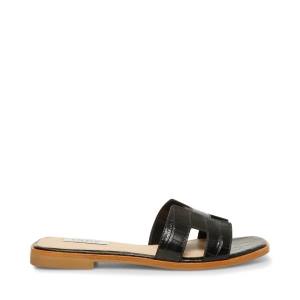 Steve Madden Hadyn Crocodile Women's Sandals Black | SM-462IQ