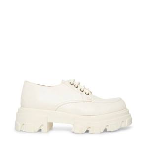 Steve Madden Helga Leather Women's Loafers White | SM-619NZ