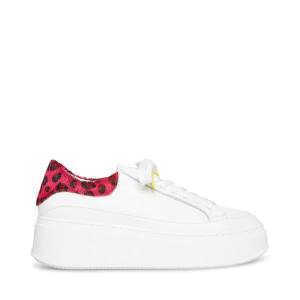 Steve Madden Ibby Fuschia Women's Sneakers White | SM-201YX