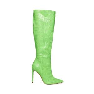 Steve Madden Idina Crocodile Women's Boots Green | SM-082QR