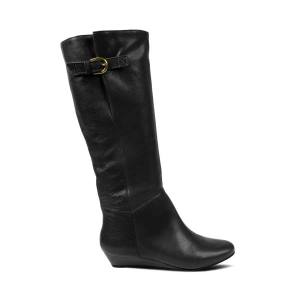 Steve Madden Intyce Leather Women's Boots Black | SM-910ID