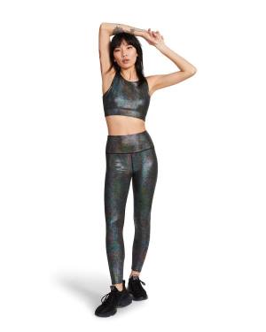 Steve Madden Iridescent Sports Bra Women's Tops Black | SM-741ES