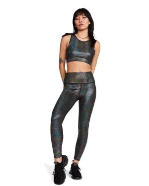 Steve Madden Iridescent Women's Leggings Black | SM-823AM