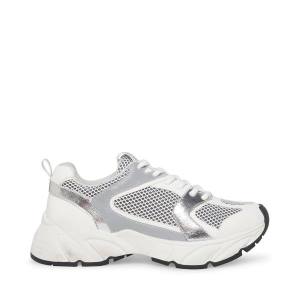 Steve Madden Issac Women's Sneakers White Grey | SM-130IY