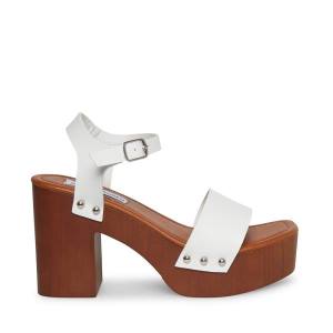 Steve Madden Ivy Women's Heels White | SM-418CQ