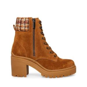 Steve Madden Jaydin-f Suede Women's Booties Brown | SM-684ZI