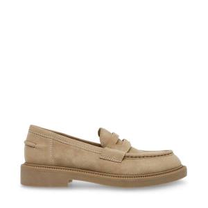 Steve Madden Kallen Sand Suede Women's Loafers Brown | SM-254FL