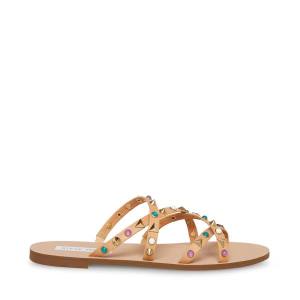 Steve Madden Kelsey Natural Women's Sandals Beige Multicolor | SM-890YR