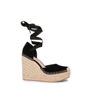 Steve Madden Lani Suede Women's Sandals Black | SM-932JL