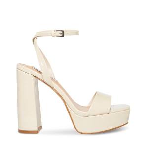 Steve Madden Lessa Bone Patent Women's Heels Beige | SM-130BA