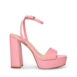 Steve Madden Lessa Patent Women's Heels Pink | SM-035YZ