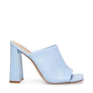 Steve Madden Lexia Leather Women's Heels Blue | SM-317QH