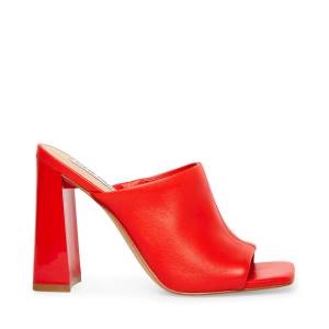 Steve Madden Lexia Leather Women's Heels Red | SM-832MX