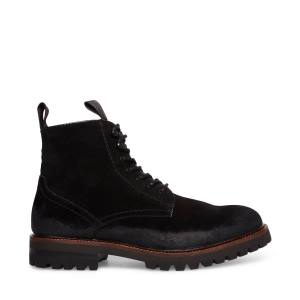 Steve Madden Mackee Suede Men's Boots Black | SM-763TV