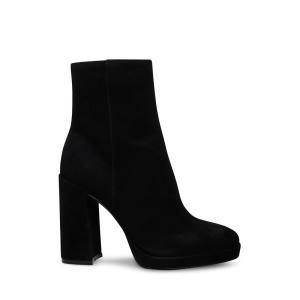 Steve Madden Main Suede Women's Booties Black | SM-590PB