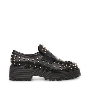 Steve Madden Malvern Studs Women's Loafers Black | SM-930HW