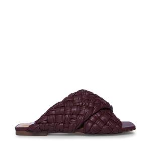 Steve Madden Marina Burgundy Women's Sandals Burgundy | SM-548NM