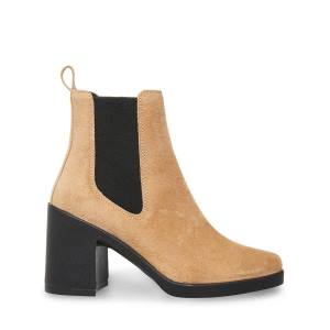 Steve Madden Match Taupe Suede Women's Booties Grey Brown | SM-074CF