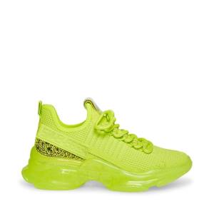 Steve Madden Maxima Lime Women's Sneakers Light Green | SM-390MS