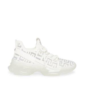 Steve Madden Maxima-s Women's Sneakers White Silver | SM-735ZP