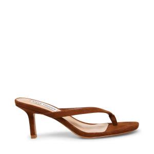 Steve Madden Melrose Chestnut Suede Women's Heels Brown | SM-091ZI