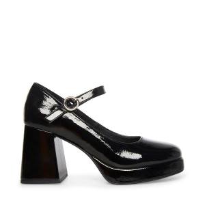 Steve Madden Mingle Patent Women's Heels Black | SM-276BO