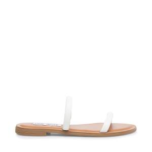 Steve Madden Myla Leather Women's Sandals White | SM-923QS