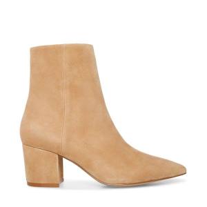 Steve Madden Ossie Tan Suede Women's Booties Brown | SM-867FB