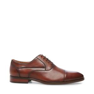 Steve Madden Proctor Tan Leather Men's Dress Shoes Brown | SM-854DP