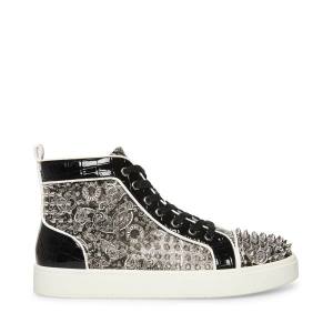 Steve Madden Promoter-s Men's Sneakers Black Silver | SM-148OJ