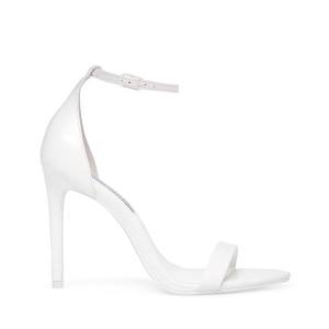 Steve Madden Sane Leather Women's Heels White | SM-890MZ